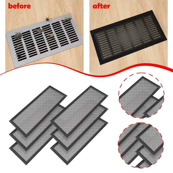 koolsoo 6 Pieces Floor Vent Covers Air Vent Screen Mesh Decorative Rectangle Home Decor Floor Register Covers for Office Wall Ceiling