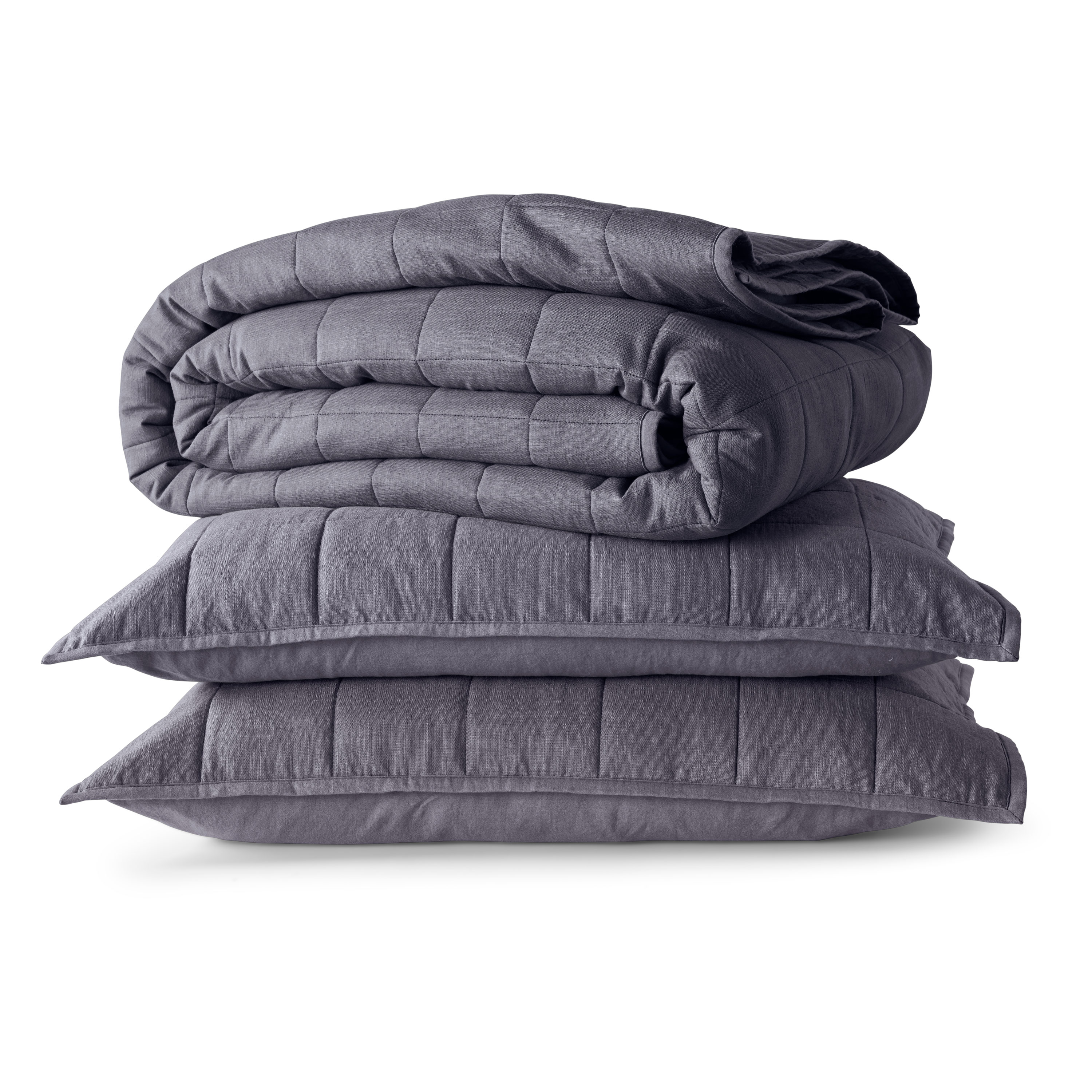 Allswell Cotton Linen Blend Quilt Set, Gray Shark, Full/Queen
