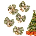thumbnail image 1 of 15 piezas de lazos navideños con cascabeles, mini lazos de cinta, lazos de arpillera para coronas, lazos rojos, dorados y verdes, adornos colgantes de lazos de corona de Navidad para, 1 of 5
