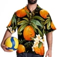 thumbnail image 4 of Tangerine Men's Button Down Spread Collar Casual Printed Short Sleeve Summer Beach Unisex Shirts, 4 of 6