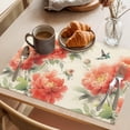 thumbnail image 3 of Placemat Set of 6 Bird Flower Placemats for Dining Table Floral Leaves Washable Table Mats for Kitchen and Party Decor Indoor & Outdoor Use, 3 of 8