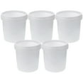 thumbnail image 3 of 5-Pack Plastic Buckets with Lids – White 1.05 Qt Each, for Food Storage & More, 3 of 6