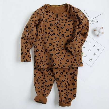 

Baby clothes for girls Toddler Kids Baby Girls Long Sleeve Tops Leopard Pants pajamas Sleepwear Outfits CHMORA