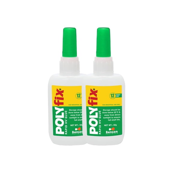 Polyfix Rapid HV Glue for adhesion of MDF Furniture PVCWPC board Mica Charcoal Rubber Ceramics Metals Plastics Stone Marble etc 50g Pack of 2