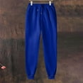 thumbnail image 4 of Rhuody Trousers Pants For Women Slim Leg Jogger Trousers Loose Fit Mid Rise Elastic Waist Solid Color Sweatpants Soft Daily Wear Blue Xl, 4 of 5