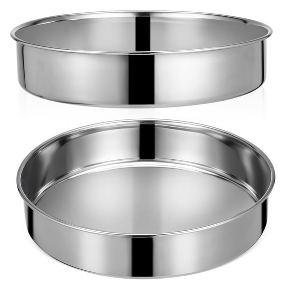 NICEXMAS Nicexmas Metal Cake Tins, Sturdy and Safe, Stainless Steel, 2Pcs