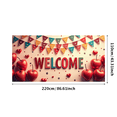 thumbnail image 1 of Welcome Party Banner Colorful Hearts Stars Backdrop Background Decorations Home Event Photography Props Party Supplies, 1 of 4