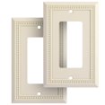 thumbnail image 1 of Henne Bery Sunken Pearls - Placa de interruptor/placa de pared/cubierta de salida (decorador individual, 3 unidades, color almendra claro), 1 of 1