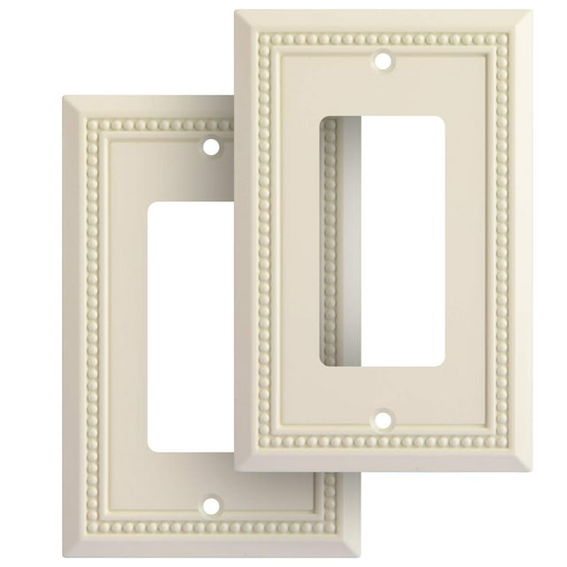 Henne Bery Sunken Pearls - Placa de interruptor/placa de pared/cubierta de salida (decorador individual, 3 unidades, color almendra claro)
