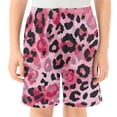 thumbnail image 2 of Leopard Black Pink Athletic Shorts Breathable with Comfort Fit Drawstring Casual Sweatshorts Small, 2 of 9