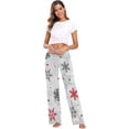 thumbnail image 6 of Women's Pajama Pants, Casual Pajama Bottoms Drawstring Lounge Pants Wide Leg, 6 of 7