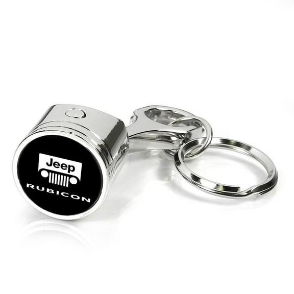 Jeep Rubicon Wrangler Piston Style Chrome Metal Key Chain