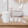 thumbnail image 3 of Set of 5 Bathroom Accessories Set Washroom Necessities Toothbrush Holder Soap Dispenser Toilet Brush for Apartment Housewarming A, 3 of 8