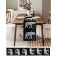 thumbnail image 6 of Black White Bear Burlap Cotton Table Runner 13x48 Inches Long, Farmhouse Country Rustic Wooden Grain Farmhouse Table Runners, Outdoor Dining Tablecloths Decor for Baby Shower/Party/Wedding, 6 of 6