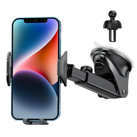 BangShou 2 in 1 Suction Cup Car Phone Holder,for Dashboard, Windscreen, 360° Rotatable