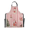 thumbnail image 6 of Yayeee Chief Kitchen Apron with Pockets for Cooking Water Resistant Unisex Adjustable Neck Strap, White Gingerbread Houses, 6 of 7