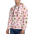 thumbnail image 3 of Pofeuu Hand Drawn Strawberry Print Mens Casual Hooded Collar Drawstring Hoodies Pullover Sweatshirts Casual Long Sleeve Shirts-X-Large, 3 of 7