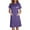 Purple, variant on Women's Dresses Casual V Neck Short Sleeve Button Patchwork Design Mid Length Work Dress With Pocket Comfortable Daily Wear Nursing Doctor Beauty Overalls Dresses