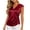 Wine, variant on Women's V-Neck Sleeveless Satin Blouse, Ruched Drawstring Side Solid Color Polyester Casual Elegant Top for Women