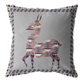thumbnail image 1 of HomeRoots 410684 18 Po Boho Cerf Zippée en Daim Jeter Oreiller&44; Violet & Crème, 1 of 1