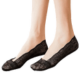 thumbnail image 5 of 5 Pairs Floral Lace No-Show Socks for Women, Ultra-Low Cut Breathable Liners with Silicone Grip for Summer Flats & Heels Black, 5 of 7