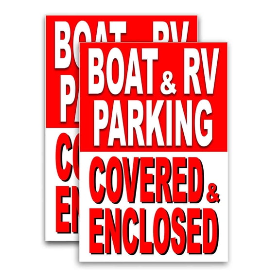 Boat & Rv Parking (24" X 36") Vinyl Decal Only (Pack of 2) |Sign|Sticker|Poster