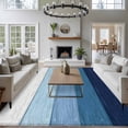 thumbnail image 4 of Blue Ombre Area Rug 6x9 FT, Non Slip Living Room Throw Carpet, Farmhouse Vintage Wooden Striped Washable Soft Large Floor Carpet Non-Shedding Rug for Bedroom Dining Room Play Room, 4 of 9