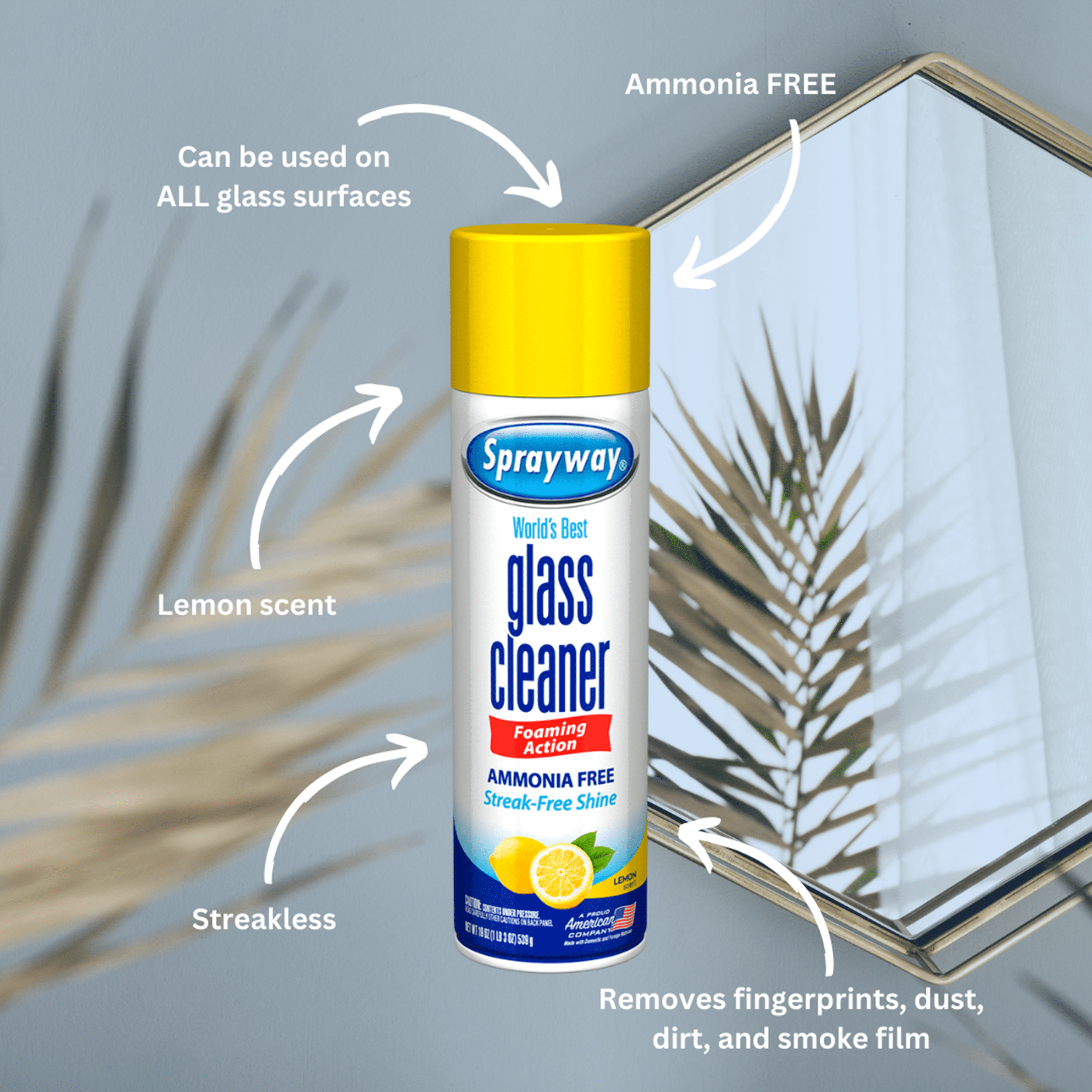 Sprayway Glass Cleaner, Lemon 19 oz