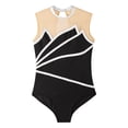 thumbnail image 5 of Nyeemya Kids Girls Ice Skating Bodysuit Set Gymnastic Yoga Ballet Dance Suit Metallic Leotard with Silver&Black 14, 5 of 7