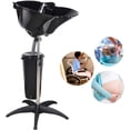 thumbnail image 2 of FETCOI Plastic Rolling Stand Shampoo Basin with 10L Water Bucket, Hair Salon Portable Treatment Bowl Mobile Shampoo Sink Backwash Hair Basin (Black), 2 of 9