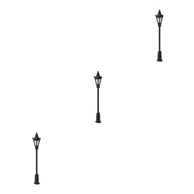 Youkk 20pieces Miniature Street Lamp For Creative DIY Projects Plastic Miniature Street Light Model Solar Lamp Detailed As Shown 3Set