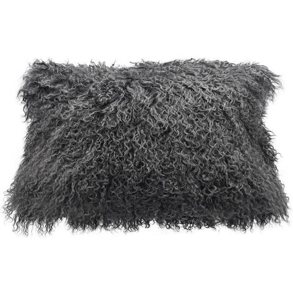 BS Trading Rug H-TIB-12-L20 12 x 20 in. No.12 Tibetan Lumbar Pillow, Dark Gray