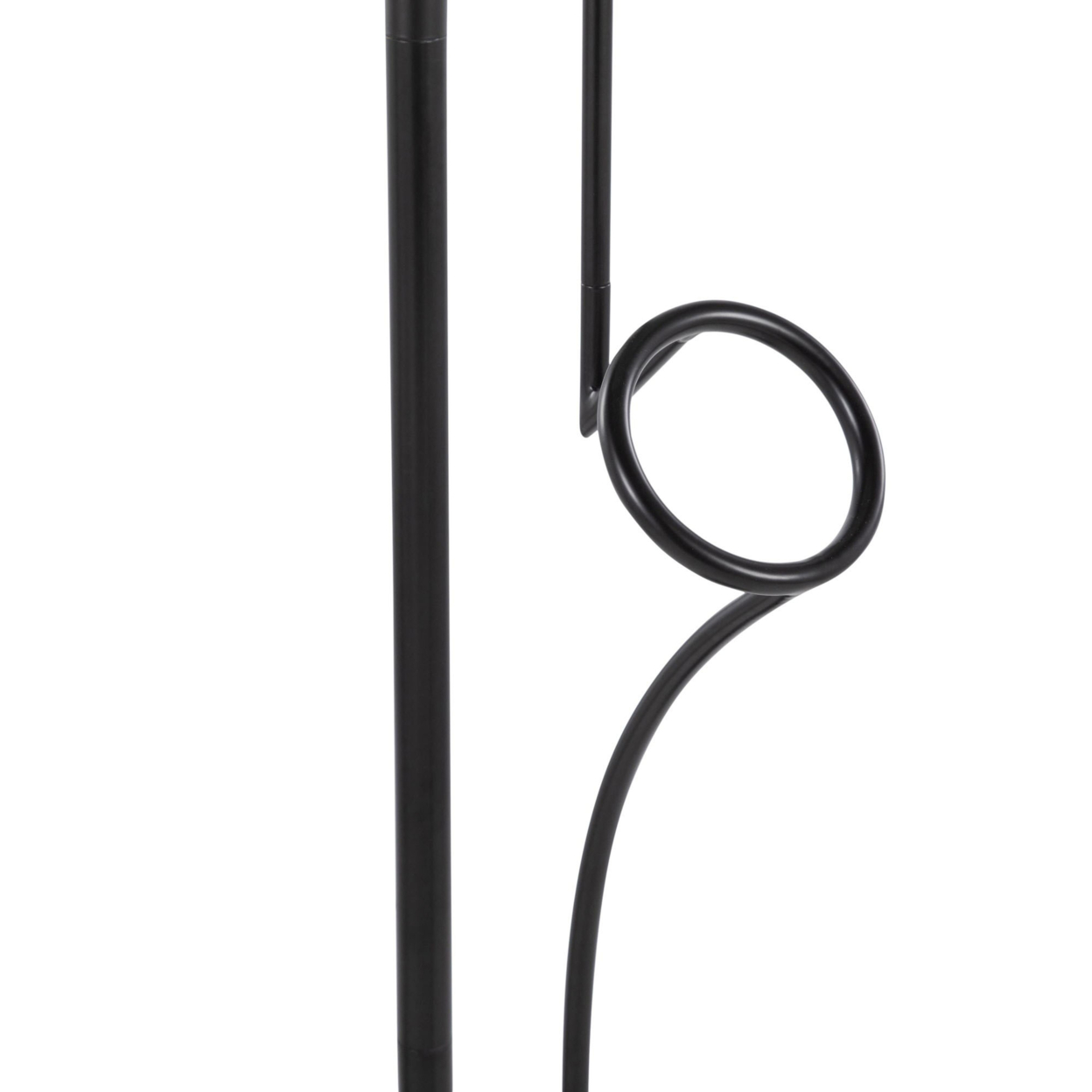 Shadow Contemporary Floor Lamp in Black Steel with White Linen Shade by LumiSource