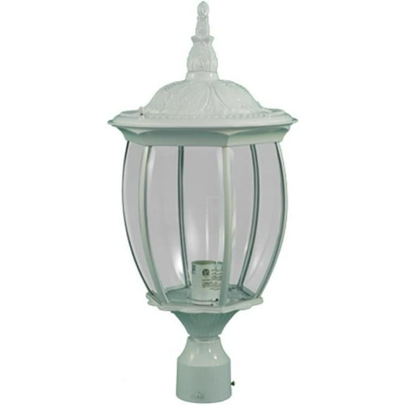 Dabmar Lighting GM102-W Powder Coated Cast Aluminum Post Top Light Fixture, White - 23.38 x 11.13 x 11.13 in.