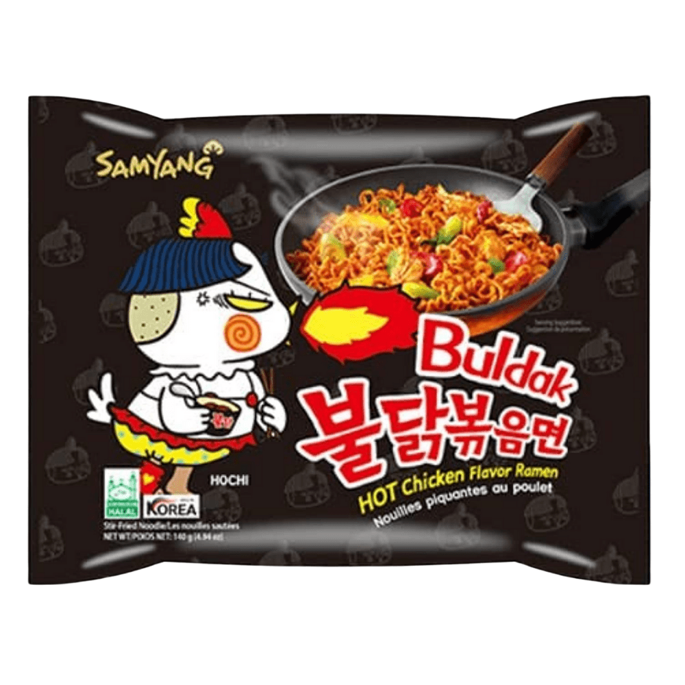 SAMYANG Buldak Carbonara + Hot Spicy Chicken Flavor Ramen, Stir Fried Instant Noodle 10-PACK 4.94oz (140 g)