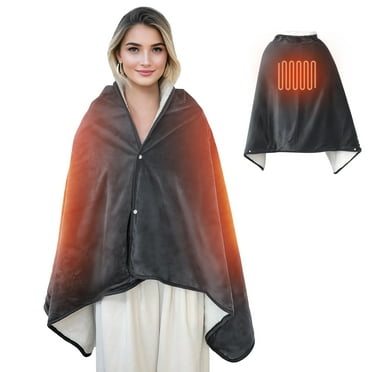 WERTYI Wearable Heated Blanket, Cordless Electric Blanket Super Cozy Soft, 3 Heating Levels and Timing Function 59 x 31"