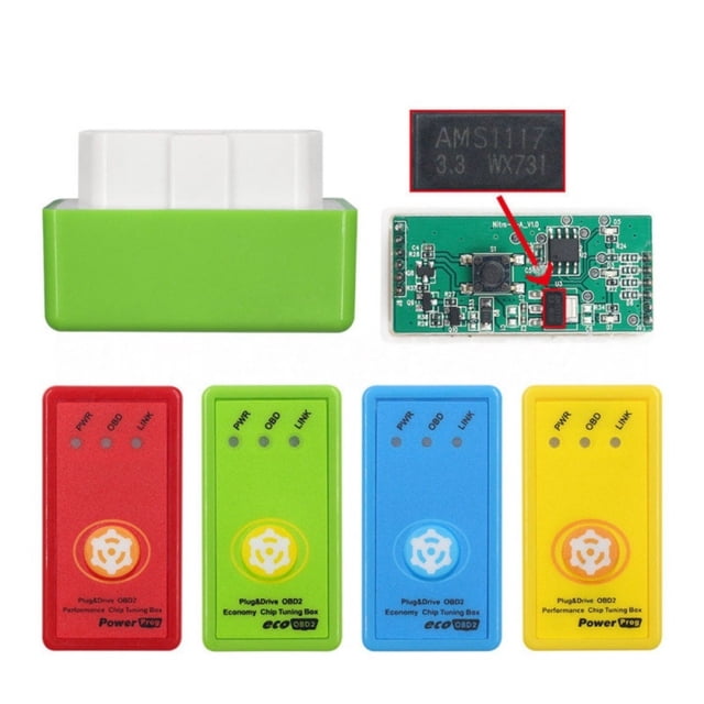Gifts YYV OBD2 Plug-and-Play Chip Tuning Box 16-Pin Performance Module Compatible with Post-1996 Vehicles Fuel-Saving ECU Signal Optimizer Easy Install OBD II Power Box