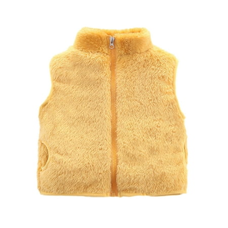 

Dadaria Toddler Winter Coat 6 Months-5 Years Toddler Baby Grils Fleece Outwear Boys Zipper Solid-color Thick Kids Warm Coat Yellow 4-5 Years Toddler