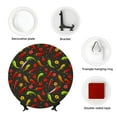 thumbnail image 4 of Cauagu Chili2 Print Bone China Decorative Plate, Wall Mount Plate Holiday Decor Decorative Ceramic Plates with Stand Elegant Household Plates Decorative-7in, 4 of 6