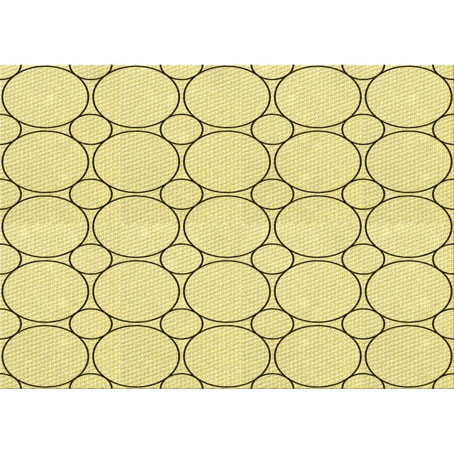 Ahgly Company Machine Washable Indoor Rectangle Transitional Sun Yellow Area Rugs, 8' x 12'