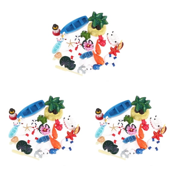Hytrove Resin Mini Craft Aquarium Decoration Coastal Home Decor 84Pcs