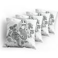 thumbnail image 5 of Ambesonne Paisley Throw Pillow Cover 4 Pack, Mermaid in Ocean, 18", Black Grey, 5 of 7