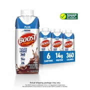BOOST Plus Nutritional Drink Protein Shakes, Rich Chocolate, 8 fl oz, 6 Pack