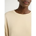thumbnail image 2 of Scoop Women's and Women's Plus Ultimate Scubaknit Cropped Sweatshirt with Drop Sleeves, Size XS-4X, 2 of 5