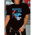 thumbnail image 1 of Women's Honduras Parrots & Shark Graphic T-Shirt - Vibrant Short Sleeve, Round Neck, Casual Polyester Top, Machine Washable, Perfect for Spring/Summer, 1 of 6