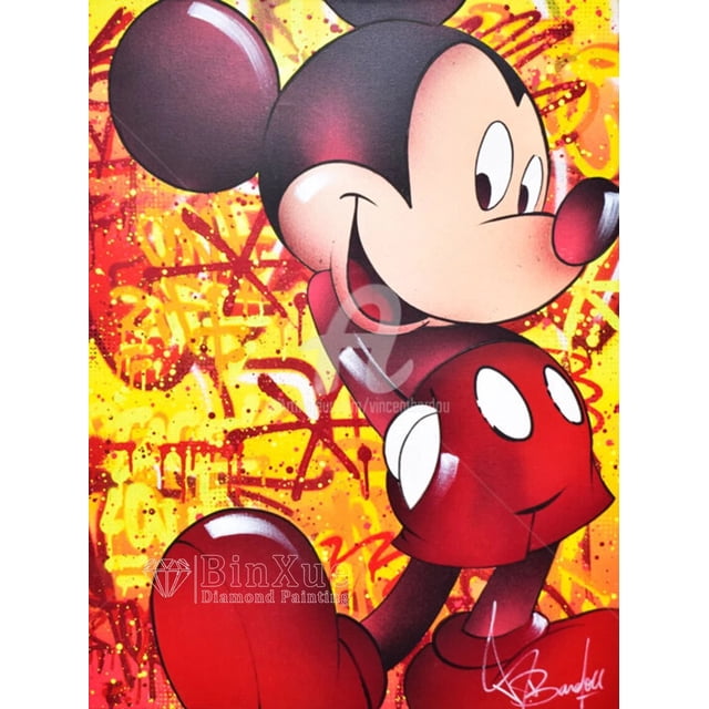 Disney-Kit de pintura de diamante 5D DIY, colorido, Mickey, Hada, polvo, Graffiti, póster de moda, diamantes de imitación, amor, mosaico hecho a mano, regalo artístico