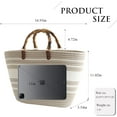 thumbnail image 3 of Kukuzhu Straw Beach Bag, Straw Tote Bag for Women with Bamboo Handles Summer Vacation Woven Beach Bag Shoulder Handbag, 3 of 5