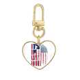 thumbnail image 1 of Gene of flag Llavero de metal en forma de corazón dorado, 1 of 3