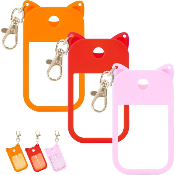 Silicone Case Compatible with Touchland Hand Sanitizer Spray, Portable Keychain Protective Case with Ears, Hand Sanitizer Spray Accessory