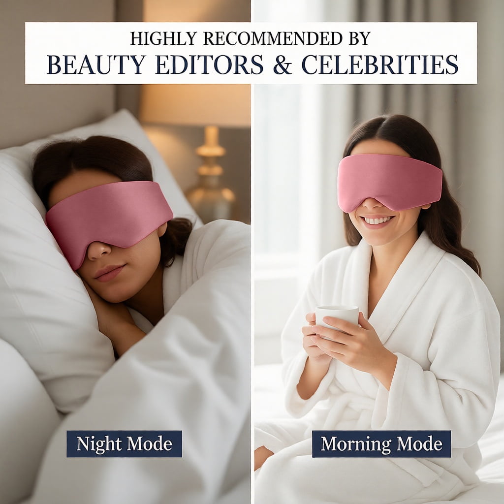 FACEMOON 100% Mulberry Silk Sleep Mask for Men & Women, Soft, Adjustable